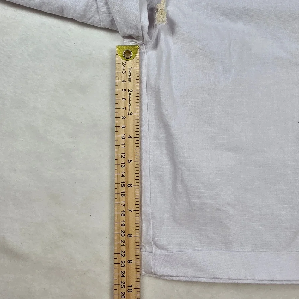 Nitagut Mens White Linen Blend Drawstring Shorts XS New With Tags Elastic‎ Waist